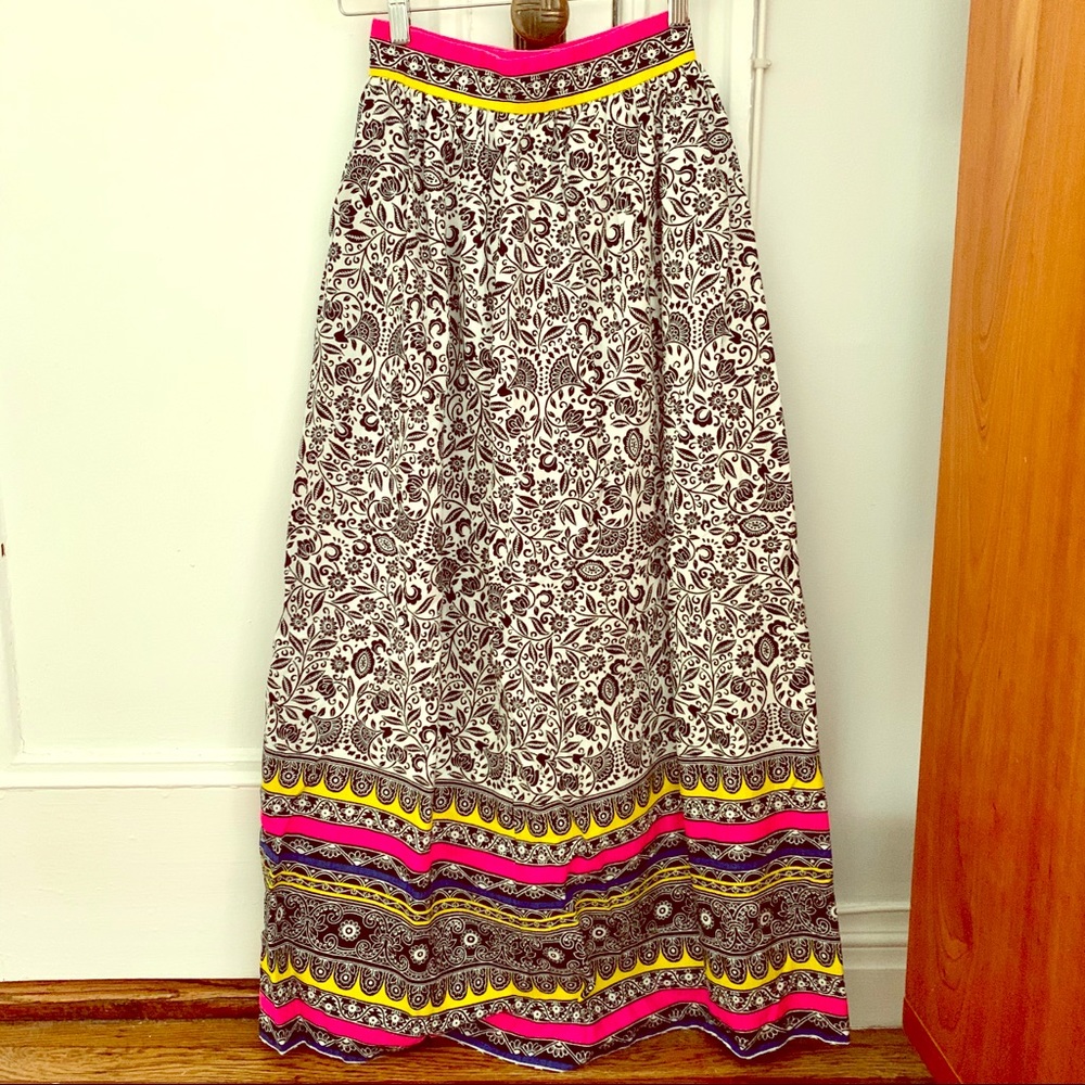 Alex Coleman Vintage 1960s Neón Paisley Maxi Skirt